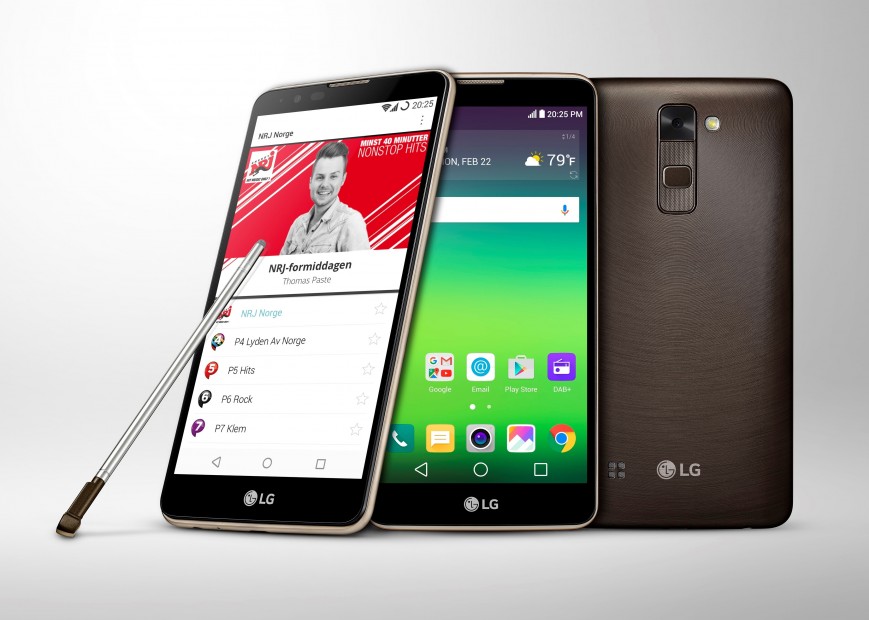 Смартфон LG Stylus 2 поддерживает DAB+